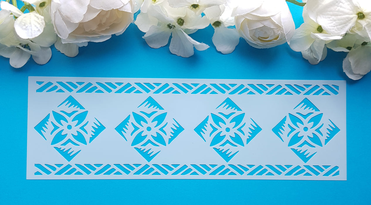 Polynesian Cake Stencil Border#6