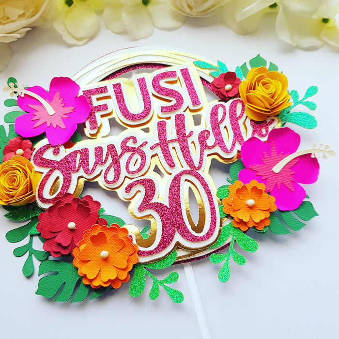 Personalized Layer 3D Tropical Cake Topper