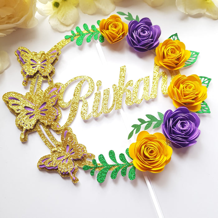 Personalized Layer 3D Butterfly Cake Topper