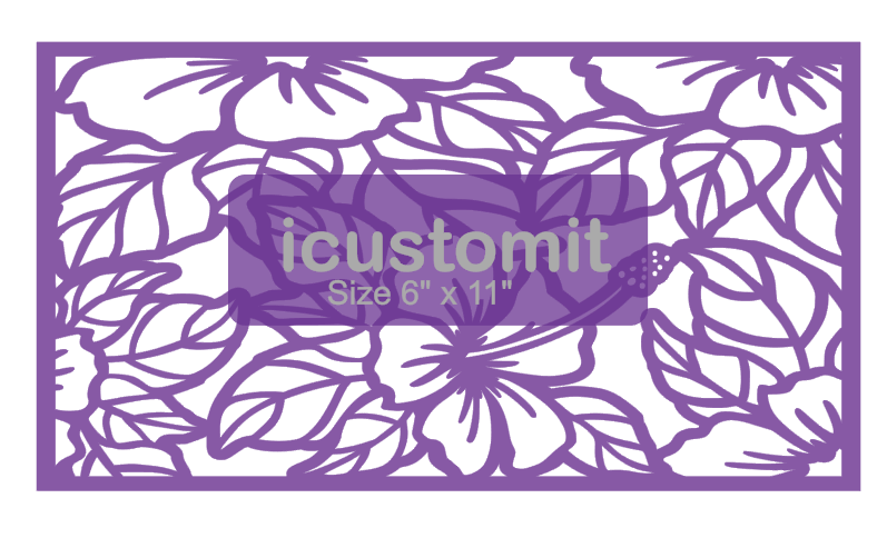 Leaves and Floral Cake Stencil #1