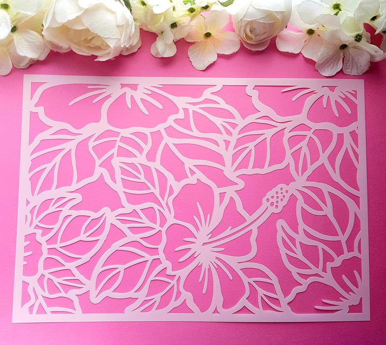 Leaves and Floral Cake Stencil #1