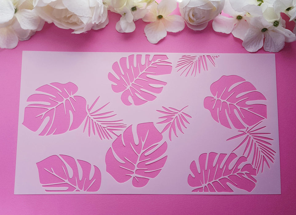 Leaves and Floral Cake Stencil #5