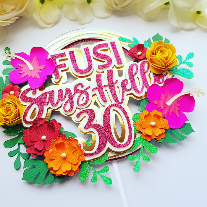 Personalized Layer 3D  Tropical Cake Topper
