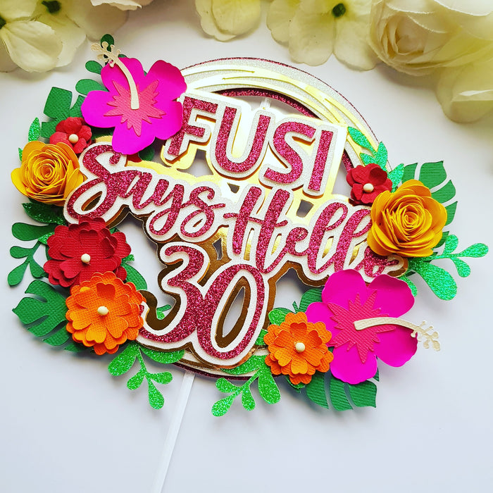 Personalized Layer 3D  Tropical Cake Topper