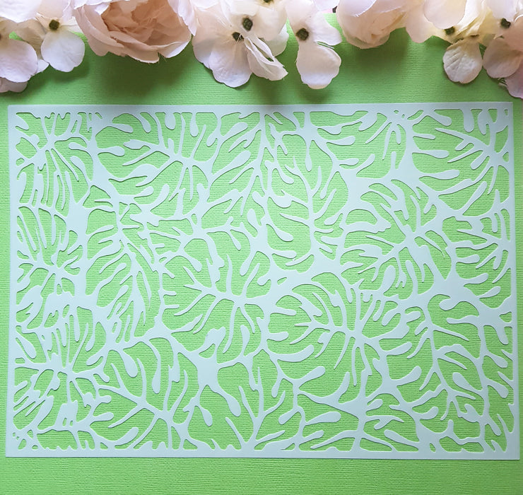 Leaves and Floral Cake Stencil #4