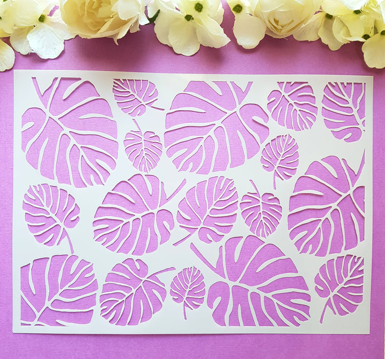 Leaves and Floral Cake Stencil #6