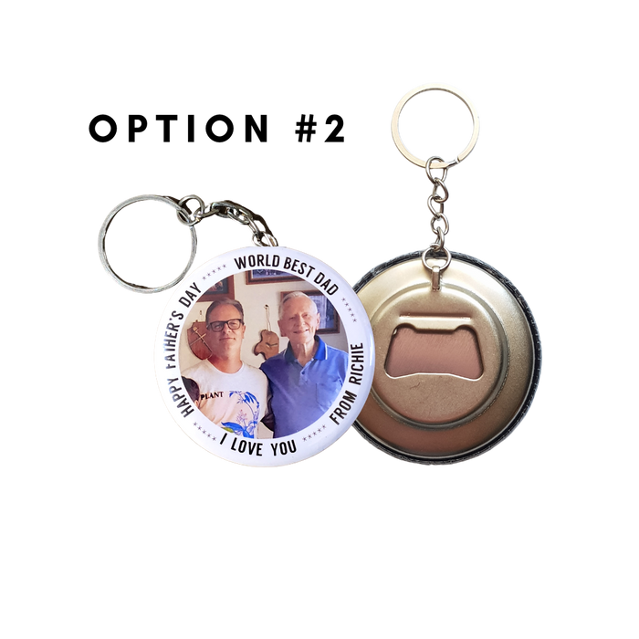 Father's Day Button Bottle Opener Keychain