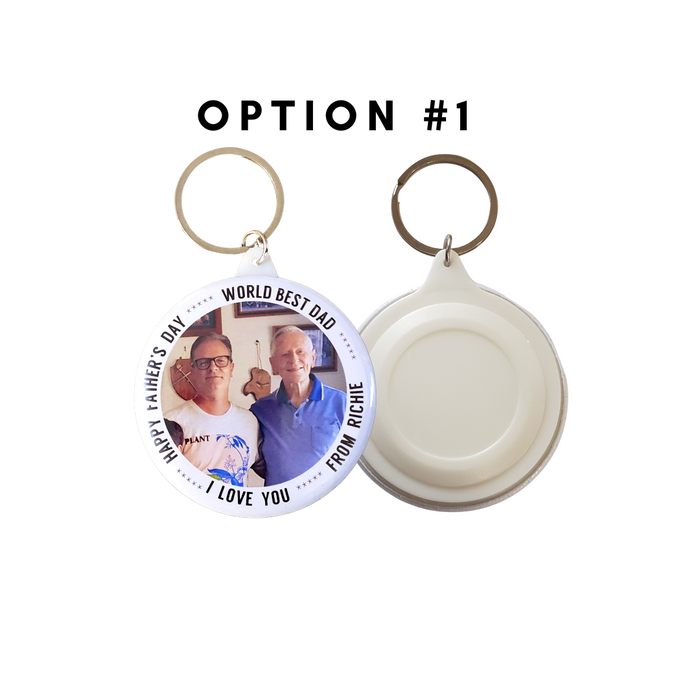 Father's Day Personalized Button Keychain