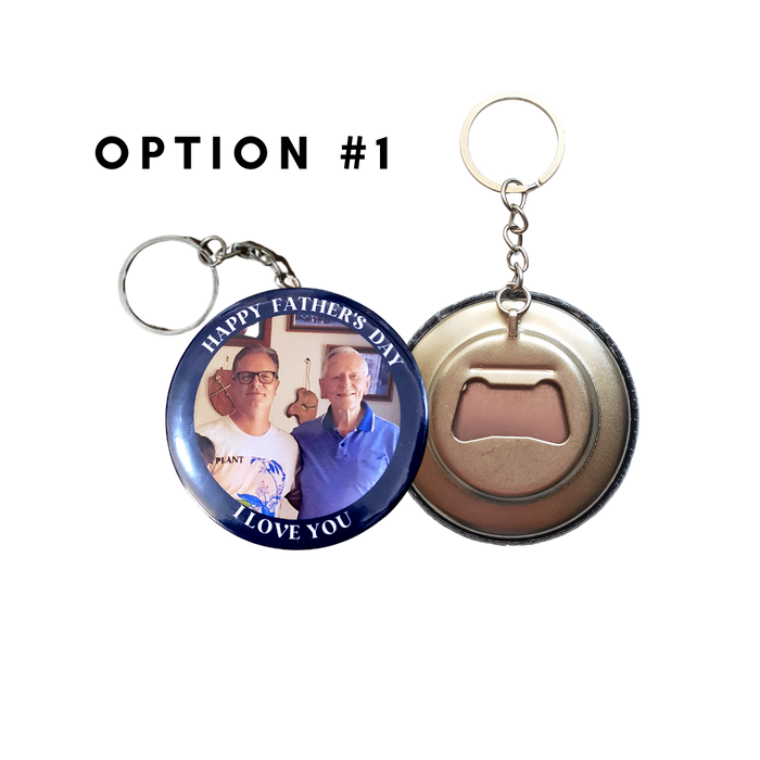Father's Day Button Bottle Opener Keychain